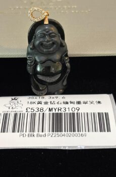 Ink Jadeite Buddha Pendant